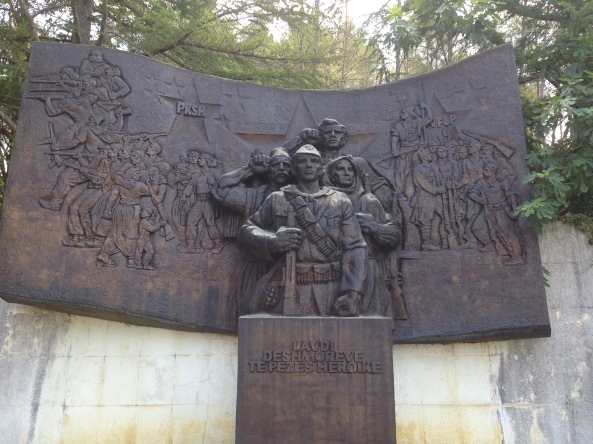 Monument in the Martyrs' Cemetery of Peza, Albania; by M. Dhrami and K. Krisiko, 1977 